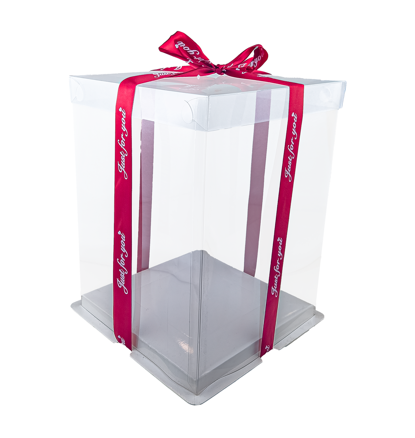 PVC Cake Box-3in1 Transparent Top & White Base